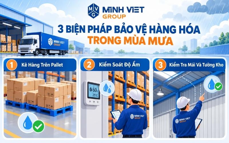 Ba biện pháp bảo vệ hàng hóa khỏi độ ẩm trong mùa mưa